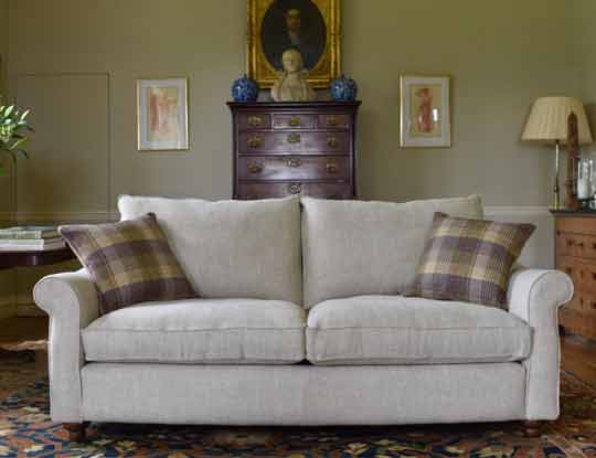 White fabric outlet couch